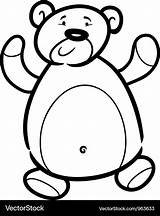 Bear Teddy Cartoon Coloring Vector Book Royalty sketch template