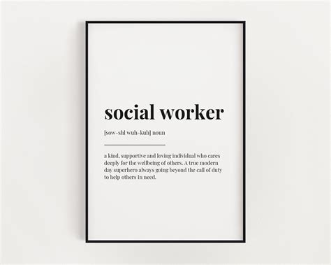social worker definition print printable wall art etsy