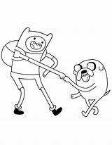 Coloring Adventure Time Pages Jake Cartoon Finn Bump Fist Printable sketch template