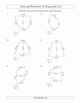 Perimeter Trapezoid Trapezoids Compound Calculating Larger Shapes Kidsworksheetfun Trabajo sketch template