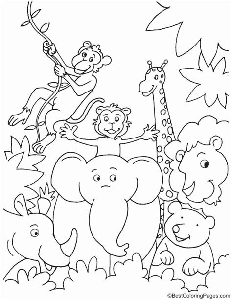 printable jungle animal coloring pages luxury fun  jungle coloring