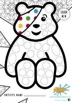 pudsey colouring sheets images children   bear crafts