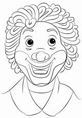 Clown Coloriage Mcdonald Gesicht Ausmalbild Ausmalbilder Ronald Twarz Colorier Ausdrucken Cyrk Drukuj sketch template
