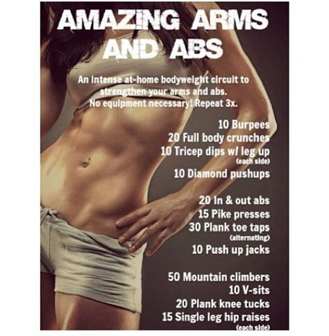 Amazing Arms And Abs Arms And Abs Body Weight Ab Workout At Home