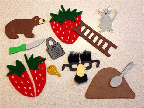 mouse  red ripe strawberry   big hungry bear felt