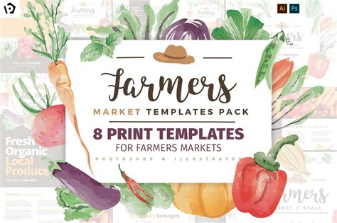 farmers market templates pack flyer templates creative market