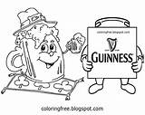 Coloring Guinness Colouring Beer Pages Printable Drawing Color Kids Surroundings Multipart Interesting Mug Colour Early Irish Patrick Things sketch template