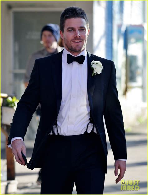 Stephen Amell And Colton Haynes Suit Up For Arrow Wedding Scene Filming