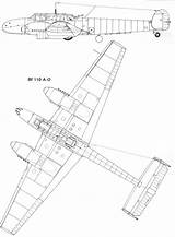 Messerschmitt Bf110 110b sketch template
