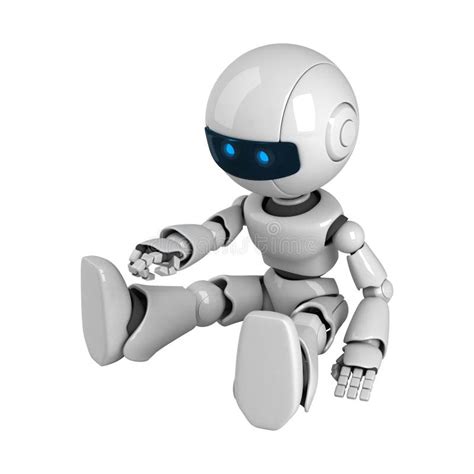 white robot sit stock illustration illustration  technology