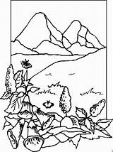 Berge Malvorlage Landschaften sketch template