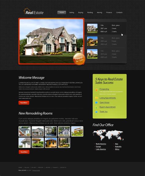 html template real estate website