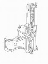 Coloring Pages Gun Printable Print sketch template