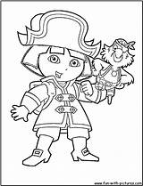 Coloring Pirate Dora Pages Printable Fun Pirates Color sketch template