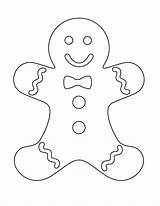 Gingerbread Man Outline Clipart Christmas Library Coloring Drawings Pages sketch template