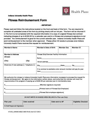 fitness reimbursement form templates pdffiller