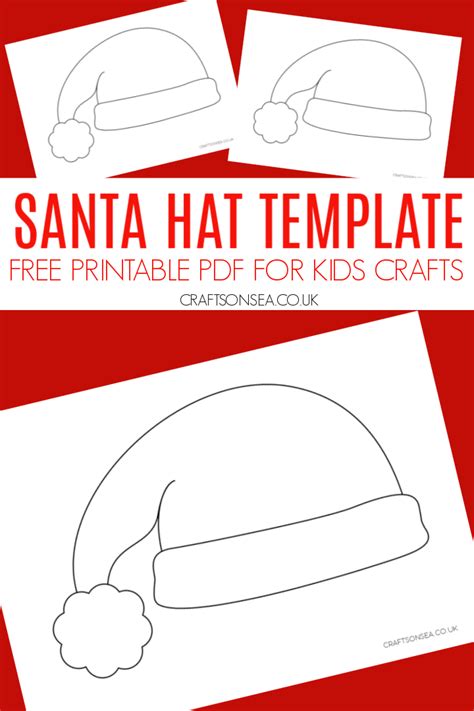 santa hat template  printable crafts  sea