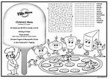 Coloring Menus Placemats Restaurants Pizza Children Kid Menu Kids Activity Childrens Front sketch template