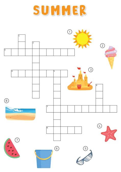 printable summer crossword puzzles