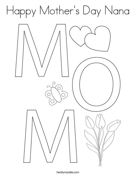 happy mothers day nana coloring page twisty noodle