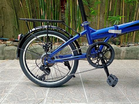 strong evans  folding bike blue sports equipment bicycles parts bicycles  carousell