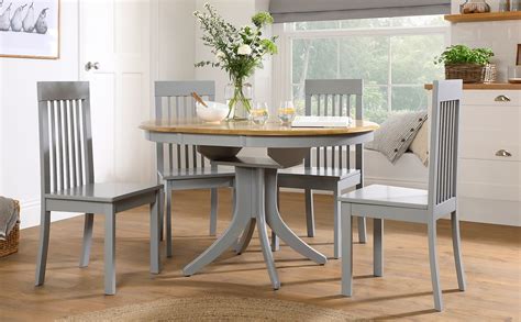 hudson  painted grey  oak extending dining table   oxford