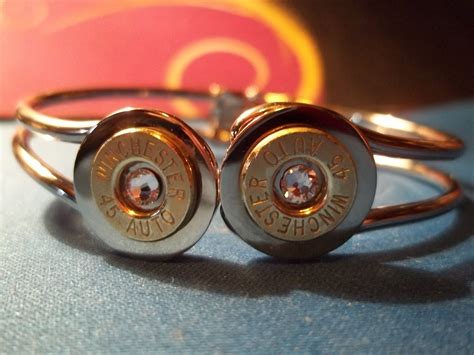 Front Closing Bangle Bullet Bracelet With Swarovski Crystals 35 00