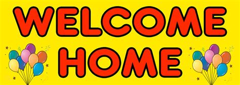 welcome home banner with balloon pictures personalised
