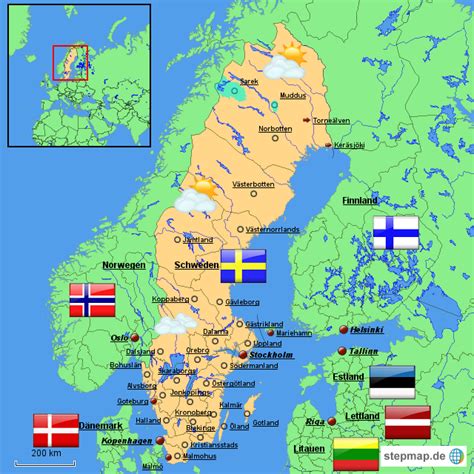 schweden karte von uwntguss landkarte fuer schweden