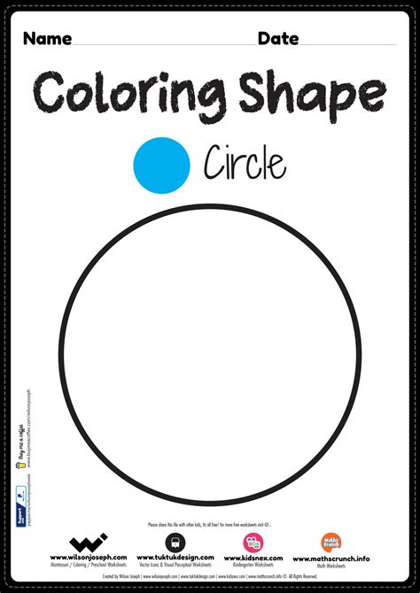 circle coloring page  printable   preschool kids