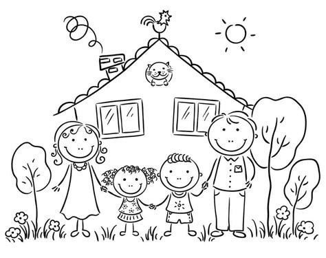 happy family coloring page  printable coloring pages