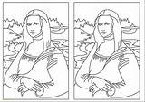 Mona Lisa Coloring Drawing Line Outline Printable Drawings Excellent Getdrawings Getcolorings Paintingvalley Pages Da Color sketch template