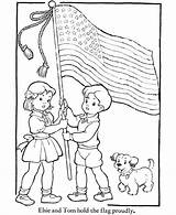 Coloring Pages Veterans Kids Flag Sheets Constitution July Independence 4th Printable Vietnam Girl Children Hold Activity Veteran Printables American Cartoon sketch template