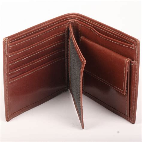 mens wallet top grain leather large coin pocket bifold classic