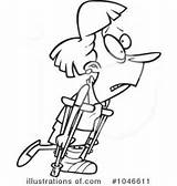 Crutches Toonaday sketch template