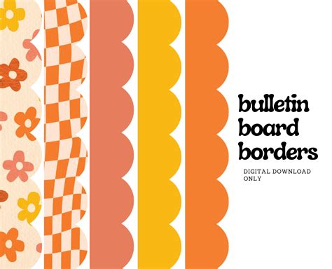 printable groovy borders bulletin board  designs included groovy bulletin board   school