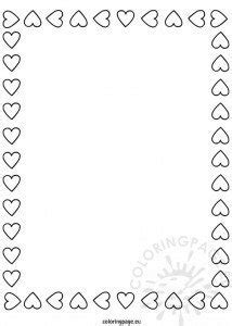 coloring page valentine frame coloring page