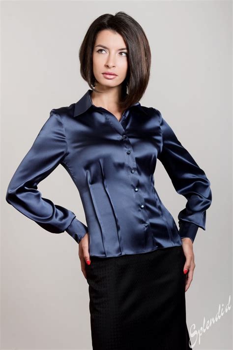 navy silk blouse silk  satin clothing pinterest