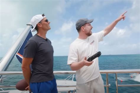 tom brady smashes drone   yacht   beast video