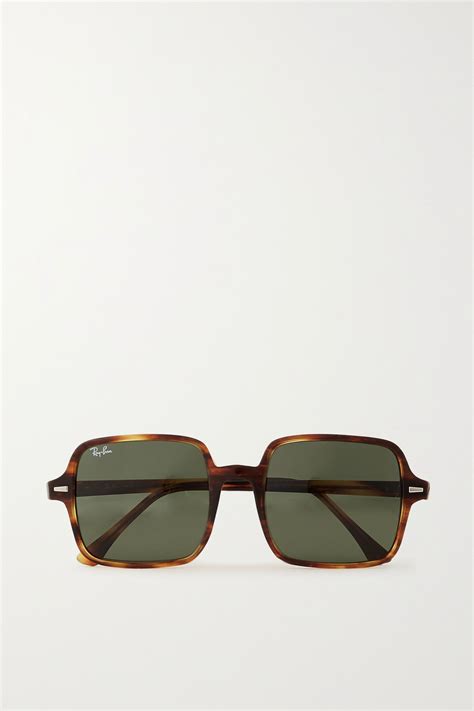 ray ban square frame tortoiseshell acetate sunglasses