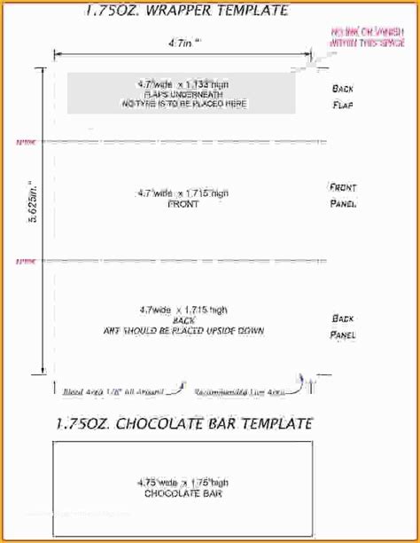 hershey bar wrapper template  candy label template