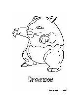 Drowzee Pages Psychic Pokemon Coloring sketch template