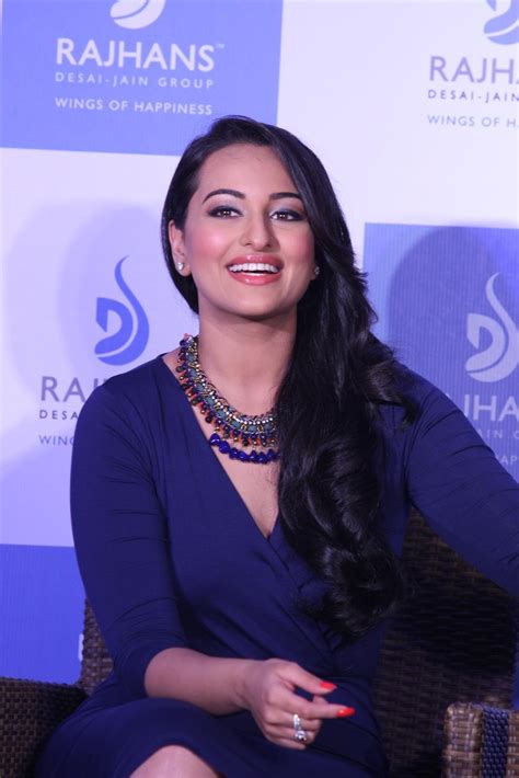 high quality bollywood celebrity pictures sonakshi sinha sexy in blue skirt at press meet of