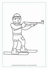 Biathlon Colouring Winter Pages Olympics Olympic Coloring Sports Games Colour Village Activity Explore Activityvillage Title Tracing Finger sketch template