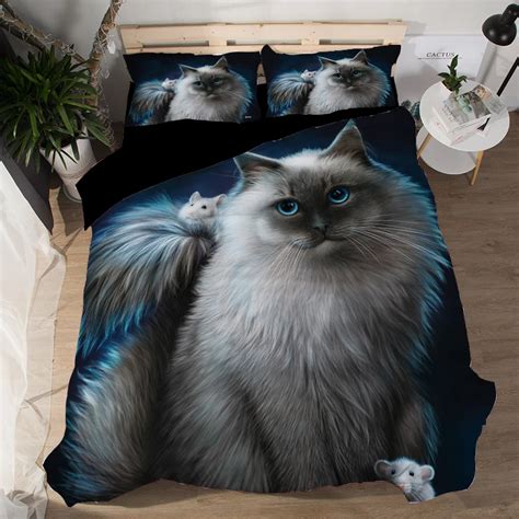 animal black cat bedding set twin queen king size polyester bedroom