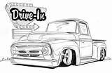 Ford Drawing Drawings Lowrider Car Coloring Truck Pages Trucks 1956 Custom Cars Cool Nathan Miller Outlines Old Adult Artwanted Chevy sketch template