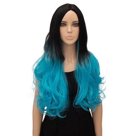 blue wigs black wigs long wavy wigs curly wigs fashion cosplay daily basic wigs  women