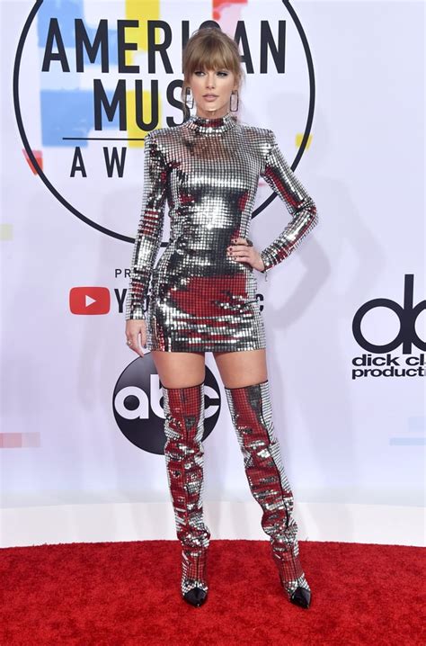 Taylor Swift S Thigh High Metallic Boots Taylor Swift Sexy Shoes