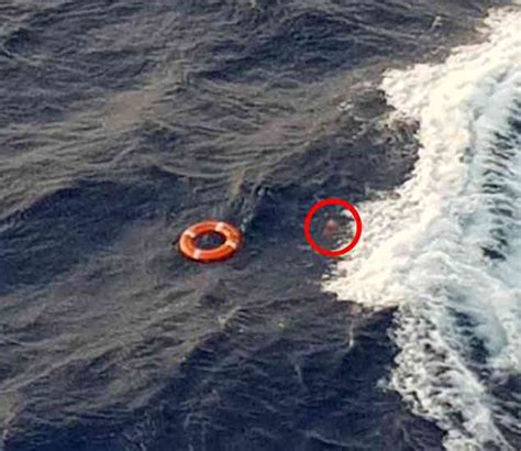 pictured the moment passenger went overboard on cruise ship and