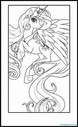 Celestia Princess Coloring Pages Getcolorings Pony Little sketch template